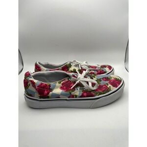 Vans Era Floral Rose Print Canvas Low Top Sneakers‎ Women's Size 7 BSH6